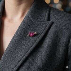 Vintage Avon Pink Rhinestone Heart & Arrow Tac Pin